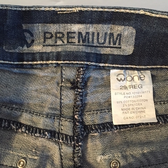 Warehouse One Premium Jeans Womens 29 Boot Cut Mid Rise Rhinestone Pocket Flaps - Picture 6 of 8